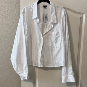 Torrid White Collared crop Shirt 2X NWT